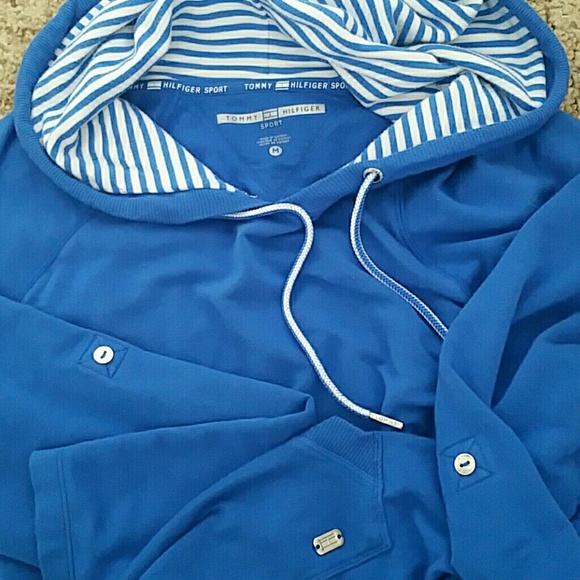 Tommy Hilfiger Sport women's nautical athletic hoodie, Size Medium - Picture 3 of 4